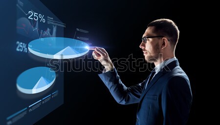 Сток-фото: бизнесмен · виртуальный · бизнеса · реальность