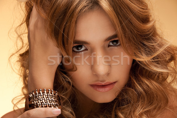 Gyönyörű nő fényes közelkép portré kép nő Stock fotó © dolgachov