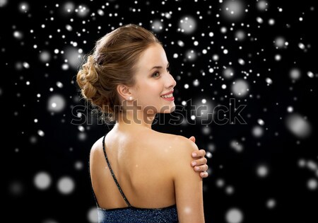 Nő gyémánt fülbevalók ékszerek luxus vip Stock fotó © dolgachov