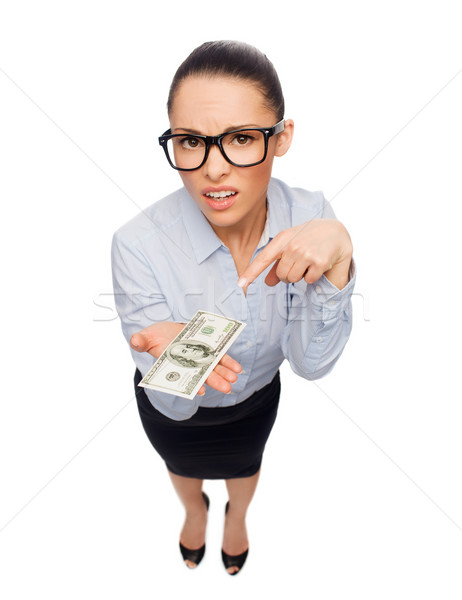 smiling businesswoman with dollar cash money Stock photo © dolgachov