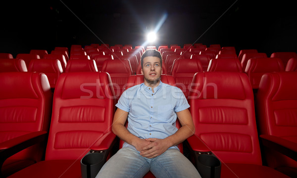 Glücklich junger Mann beobachten Film Theater Kino Stock foto © dolgachov