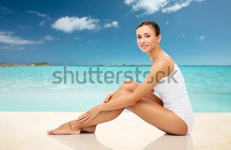beautiful woman touching her hips Stock photo © dolgachov
