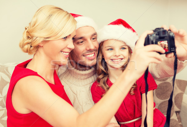 Stockfoto: Glimlachend · familie · helper · hoeden