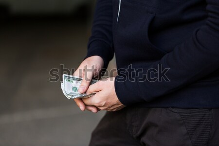Közelkép szenvedélybeteg drog kereskedő kezek pénz Stock fotó © dolgachov