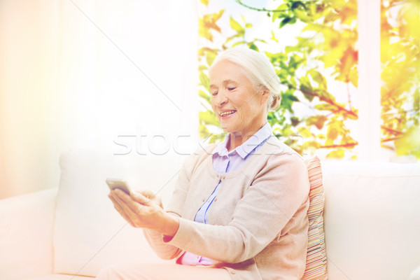 Senior mulher casa tecnologia Foto stock © dolgachov