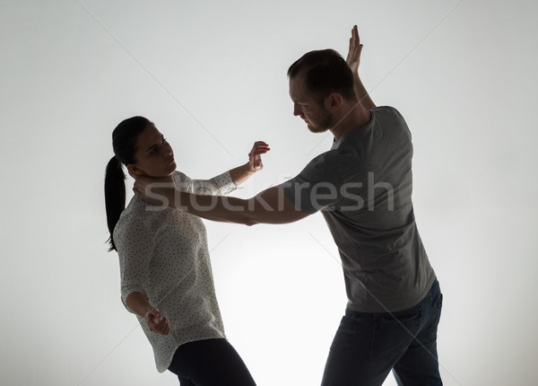 Casal lutar homem mulher violência doméstica pessoas Foto stock © dolgachov