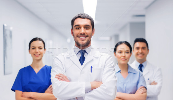 Heureux groupe médecins hôpital clinique profession [[stock_photo]] © dolgachov