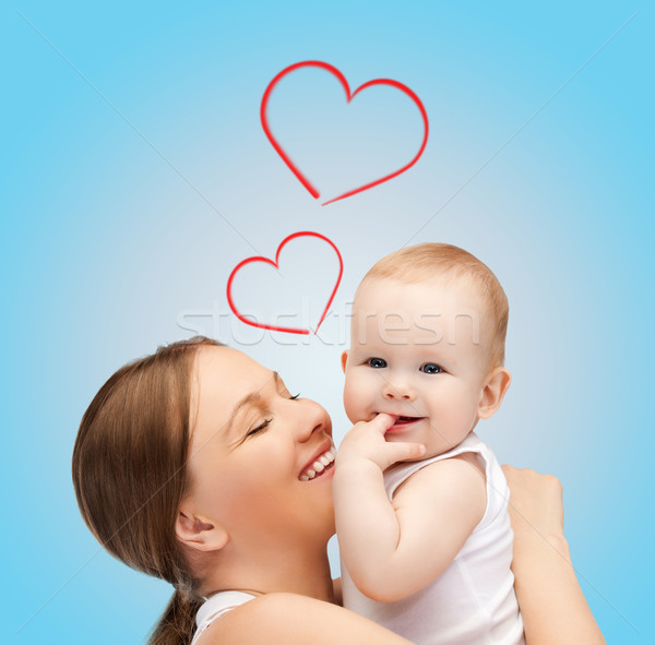 Boldog anya imádnivaló baba család gyerekek Stock fotó © dolgachov