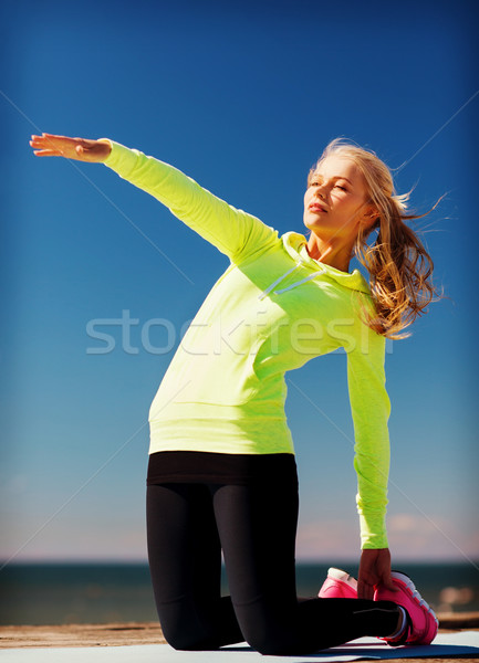 Stock photo: woman doing sports outdoors