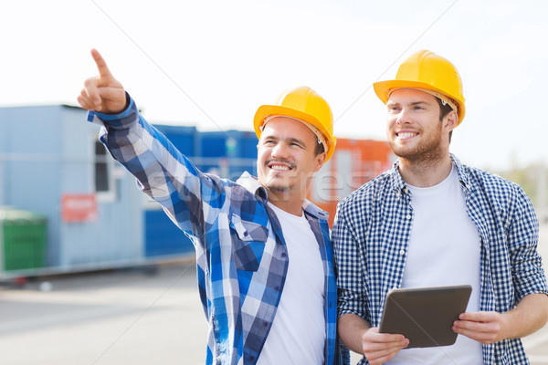 Stockfoto: Glimlachend · bouwers · business · gebouw · teamwerk