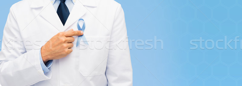 Arzt Hand Prostata Krebs Bewusstsein Band Stock foto © dolgachov