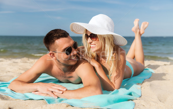 Glücklich Paar Badebekleidung Sommer Strand Liebe Stock foto © dolgachov