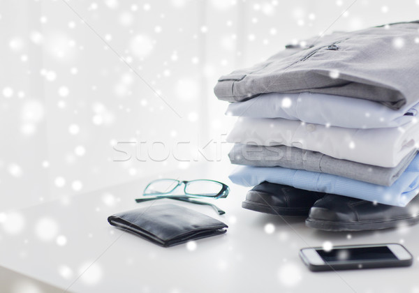 close up of formal clothes and personal stuff Stock photo © dolgachov