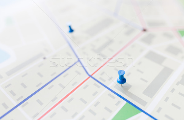Kaart stad plan pin cartografie Stockfoto © dolgachov