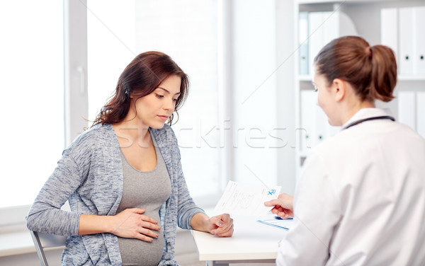 Jinekolog doktor hamile kadın hastane gebelik jinekoloji Stok fotoğraf © dolgachov