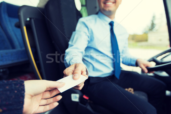 Foto stock: Autobús · conductor · billete · transporte