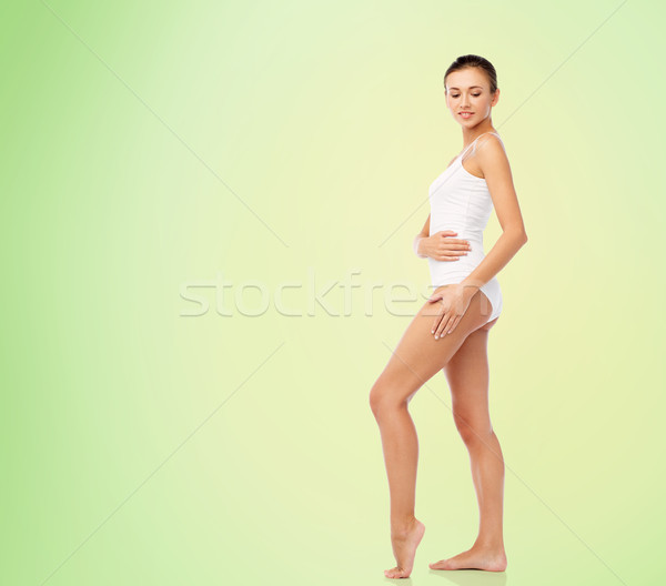 beautiful young woman in white underwear Stock photo © dolgachov