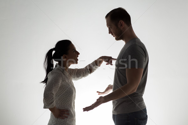 Supărat cuplu argument oameni relaţie dificultati Imagine de stoc © dolgachov