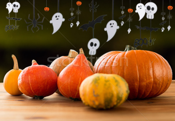 pumpkins and halloween party garland Stock photo © dolgachov