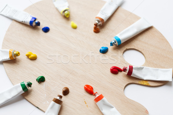 Paletta akril szín csövek festék képzőművészet Stock fotó © dolgachov