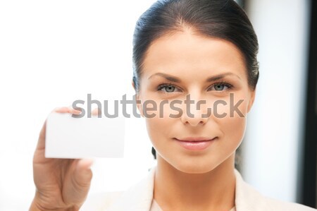 Stock photo: woman with business card