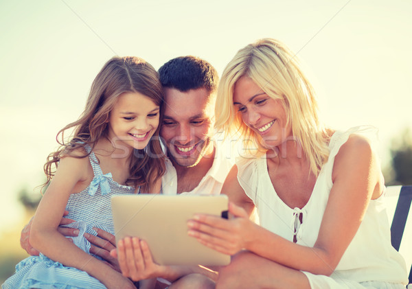 Foto stock: Familia · feliz · toma · Foto · verano · vacaciones