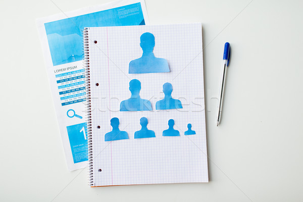 close up of paper human shapes on notebook Stock photo © dolgachov