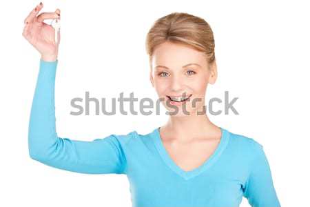 Stock photo: woman with an open hand ready for handshake