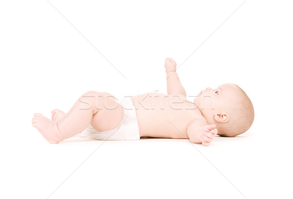 Bebê menino fralda quadro branco Foto stock © dolgachov