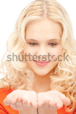 lovely blond over red #2 Stock photo © dolgachov