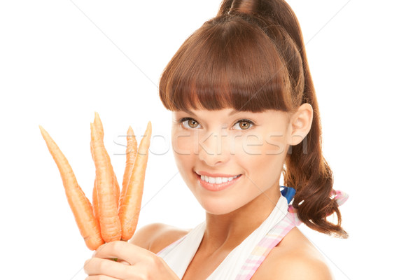 домохозяйка ярко фотография красивой морковь белый Сток-фото © dolgachov