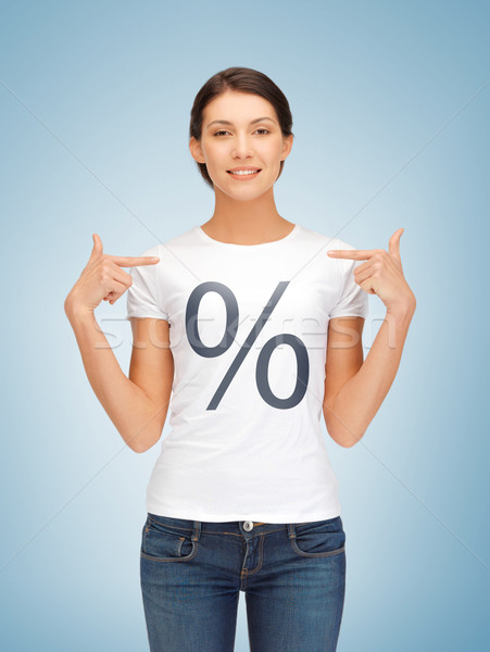 girl pointing at percent sign Stock photo © dolgachov