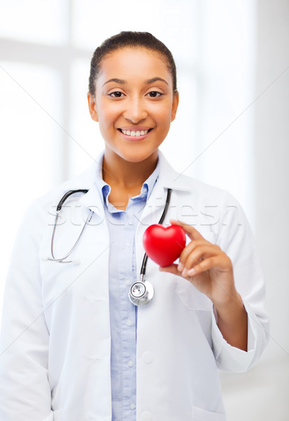 Afrikai orvos szív egészségügy orvosi kardiológia Stock fotó © dolgachov