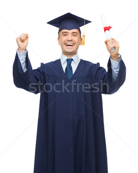 улыбаясь взрослый студент диплом образование окончания Сток-фото © dolgachov