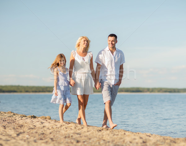 Família feliz beira-mar verão férias crianças pessoas Foto stock © dolgachov