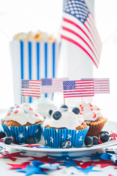 Stockfoto: Amerikaanse · vlaggen · dag · viering · vakantie
