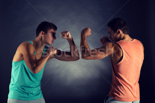 Genç erkekler güreş spor rekabet güç insanlar Stok fotoğraf © dolgachov
