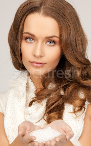 lovely woman with ice crystals Stock photo © dolgachov