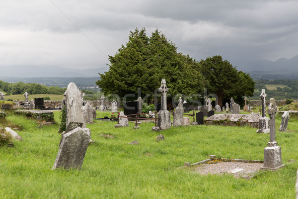 old celtic cemetery graveyard in ireland Stock photo © dolgachov