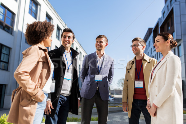 Stockfoto: Zakenlieden · conferentie · badges · stad · business · onderwijs