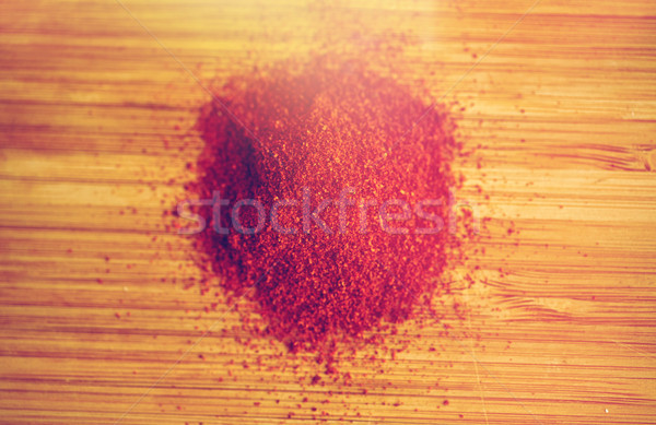 Cayennepfeffer Pfeffer Paprika Pulver Holz Kochen Stock foto © dolgachov