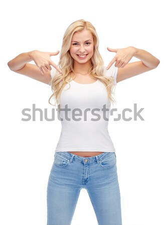 Feliz sorridente mulher jovem cabelo loiro penteado moda Foto stock © dolgachov