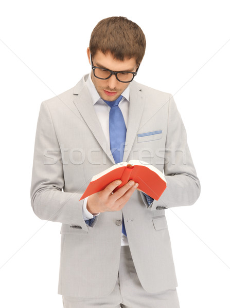 深刻 男 図書 明るい 画像 ストックフォト © dolgachov