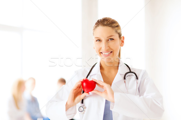 Stock photo: female doctor with heart