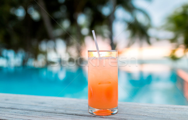 cocktail drink on tropical beach Stock photo © dolgachov