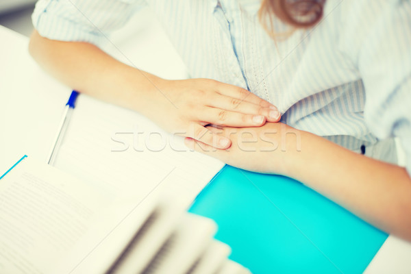 Student meisje studeren school onderwijs kinderen Stockfoto © dolgachov