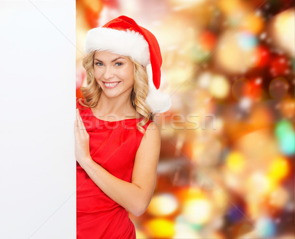 Stockfoto: Glimlachend · jonge · vrouw · hoed · winter