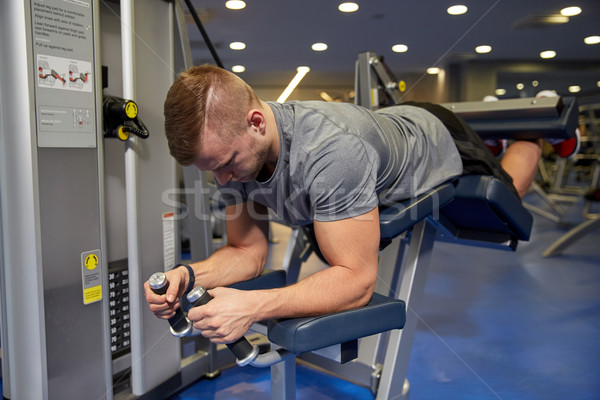 Mann Bein Muskeln Fitnessstudio Maschine Sport Stock foto © dolgachov