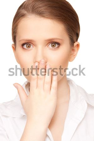 hand over mouth Stock photo © dolgachov