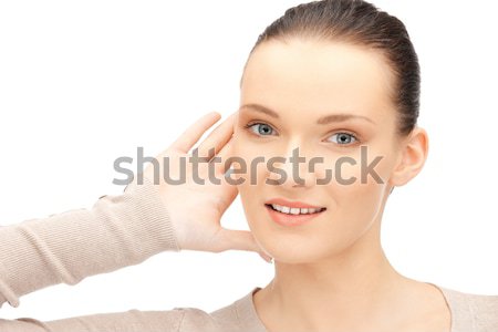 Foto stock: Sorprendido · brillante · Foto · cara · mujer